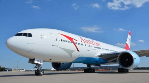 奥地利航空经营的全新长途航班——登记号为oe-lpe的波音777-200er